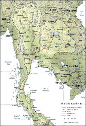 Thailand Strassen Karte