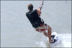 Kitesurfen, Wasserstart