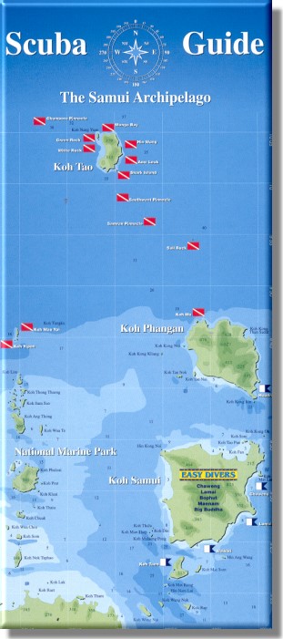 Tauchpl&auml;tze rund um Koh Samui und Koh Tao, z.b. Marine Park, Sail Rock, Twin Peaks, Shark Island, Green Rock, White Rock, Chumporn Pinnacle und einige mehr.